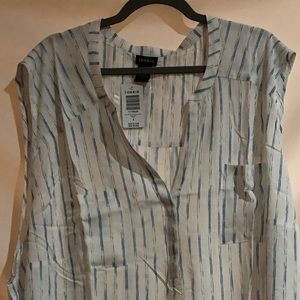 Torrid Blue and White Sleeveless Pullover - 6